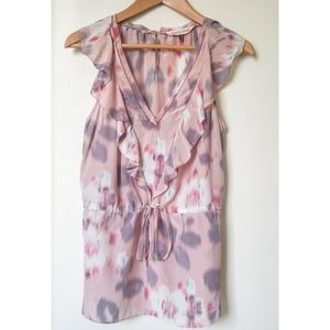 Rebecca Taylor Silk Ruffle Blouse Top